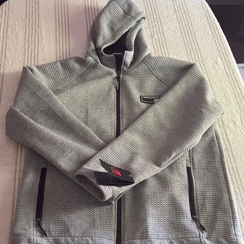 New Balance Men's Zip-Up Sweater in Light Gray